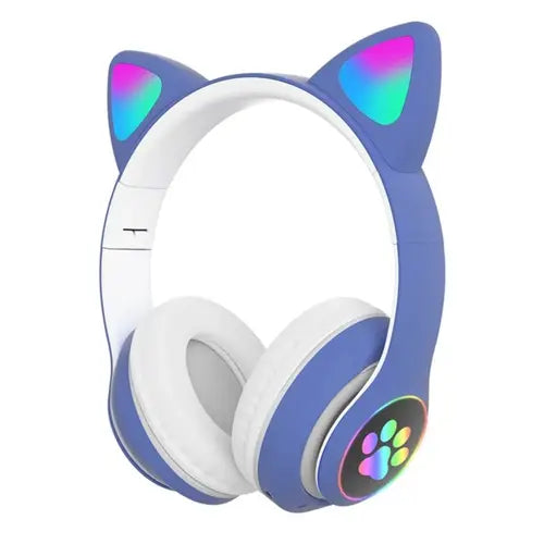 STN-28 Foldable Cat Ear LED Wireless Headphones – Bluetooth 5.0 • RGB LED Lights • Stereo Sound • Mic & Multifunction