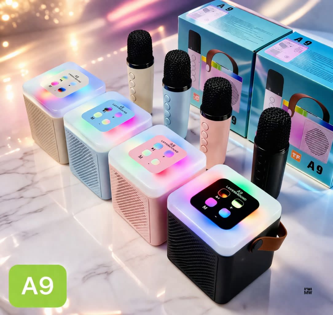 A9 RGB Mini Karaoke Speaker Lamp – Portable Bluetooth Speaker with Mic & Lights