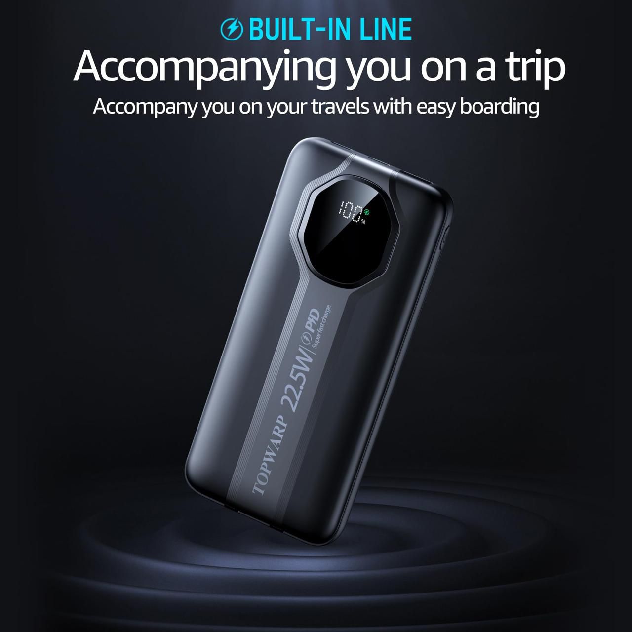 FoneStop 20,000mAh SuperFast Charging Power Bank – Beast Model | PD Fast Charging, Built-In Cables, Type-C & USB Output