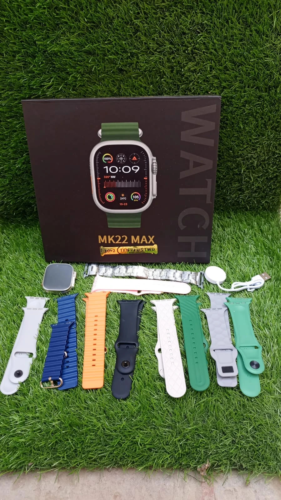 New MK22 Max 10 Straps Smart Watch – Bluetooth Calling, HD Touch Display & Fitness Tracker