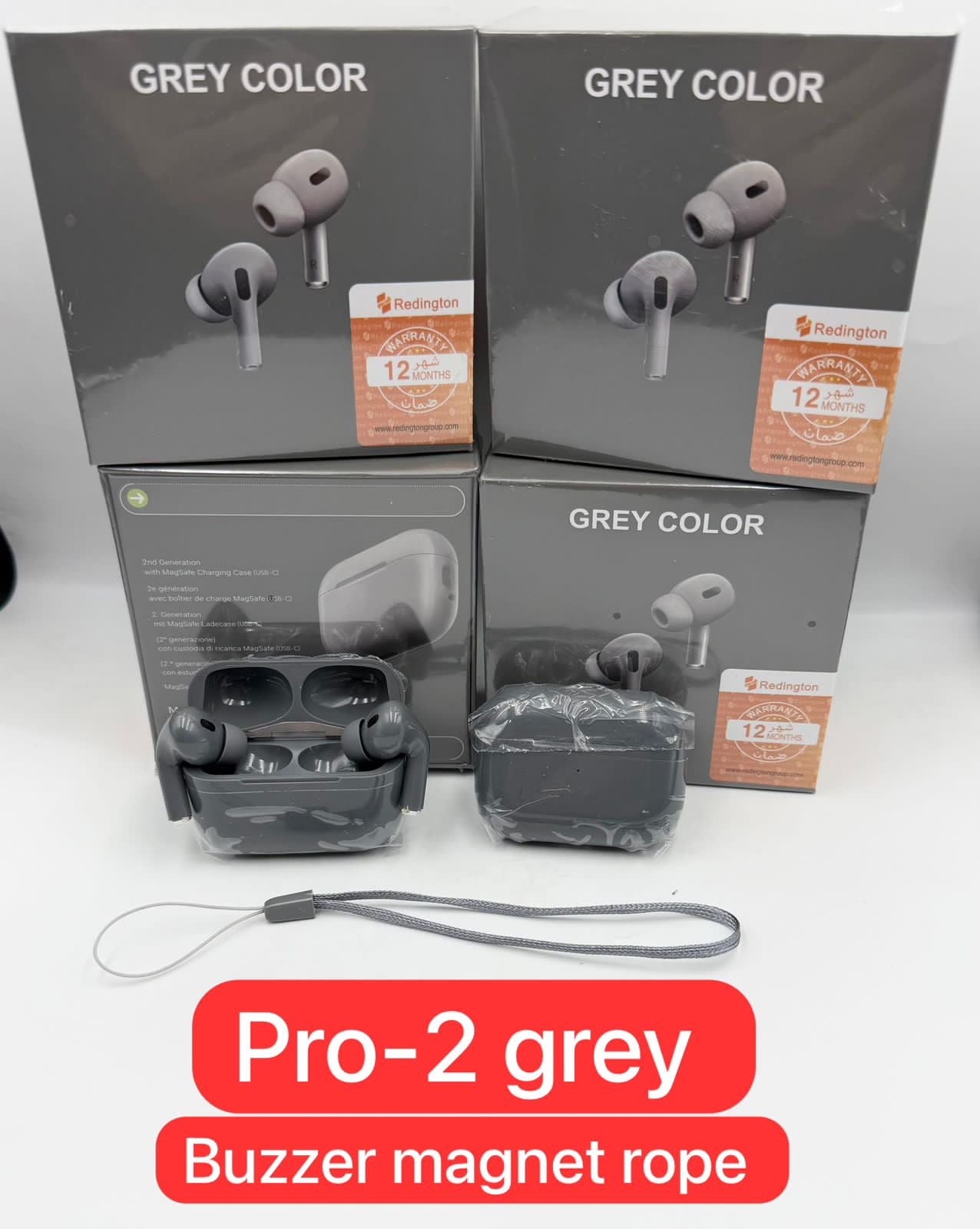 AirPods Pro 2 Premium Colors – Grey, Brown & Orange | Luxury Sound Earbuds