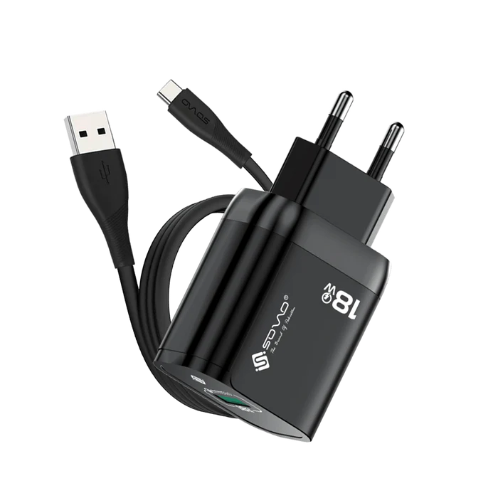 Sovo SG-235 18W Fast Charger | Micro USB & Type-C with Cable