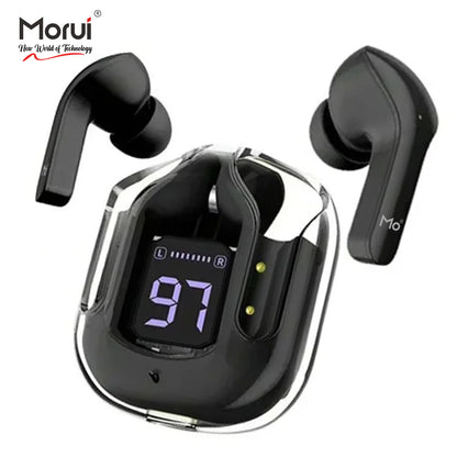Morui MB-1 Crystal Case Earbuds Wireless Earbuds - Gaming earbuds With ENC Noise Cancellation For Clear Sound