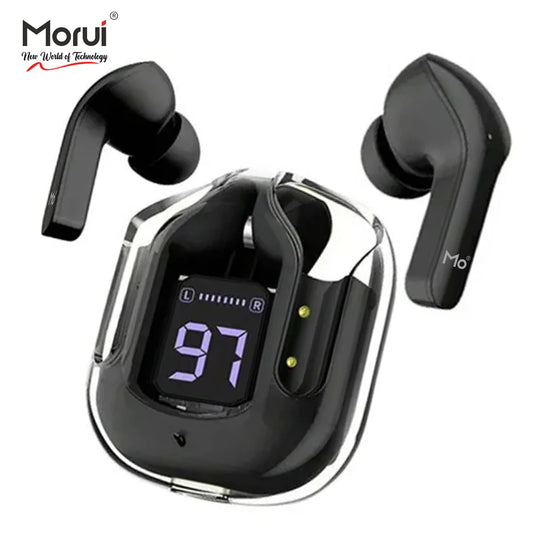 Morui MB-1 Crystal Case Earbuds Wireless Earbuds - Gaming earbuds With ENC Noise Cancellation For Clear Sound