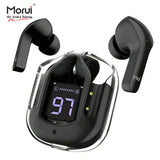 Morui MB-1 Crystal Case Earbuds Wireless Earbuds - Gaming earbuds With ENC Noise Cancellation For Clear Sound