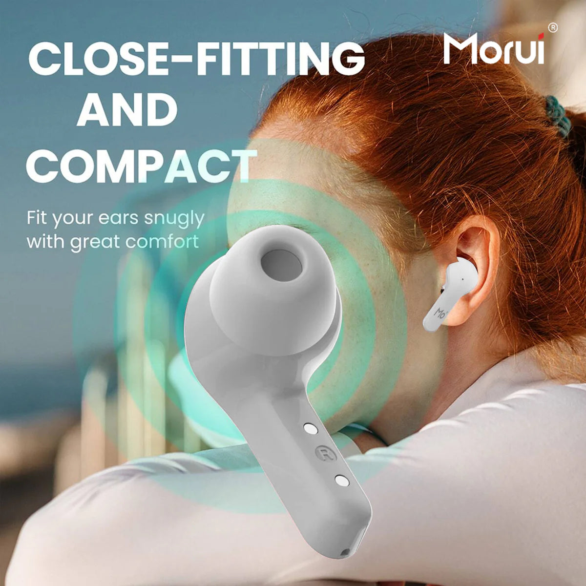 Morui MB-1 Crystal Case Earbuds Wireless Earbuds - Gaming earbuds With ENC Noise Cancellation For Clear Sound