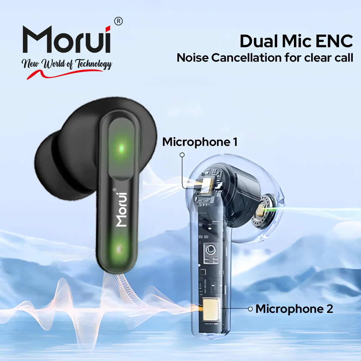 Morui GM-A7 Coolpods Wireless Earbuds With ANC & ENC Dual Mic 5.3 Version