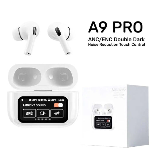 A9 Pro Wireless Earbuds with ANC/ENC Noise Reduction and Touch Controls
