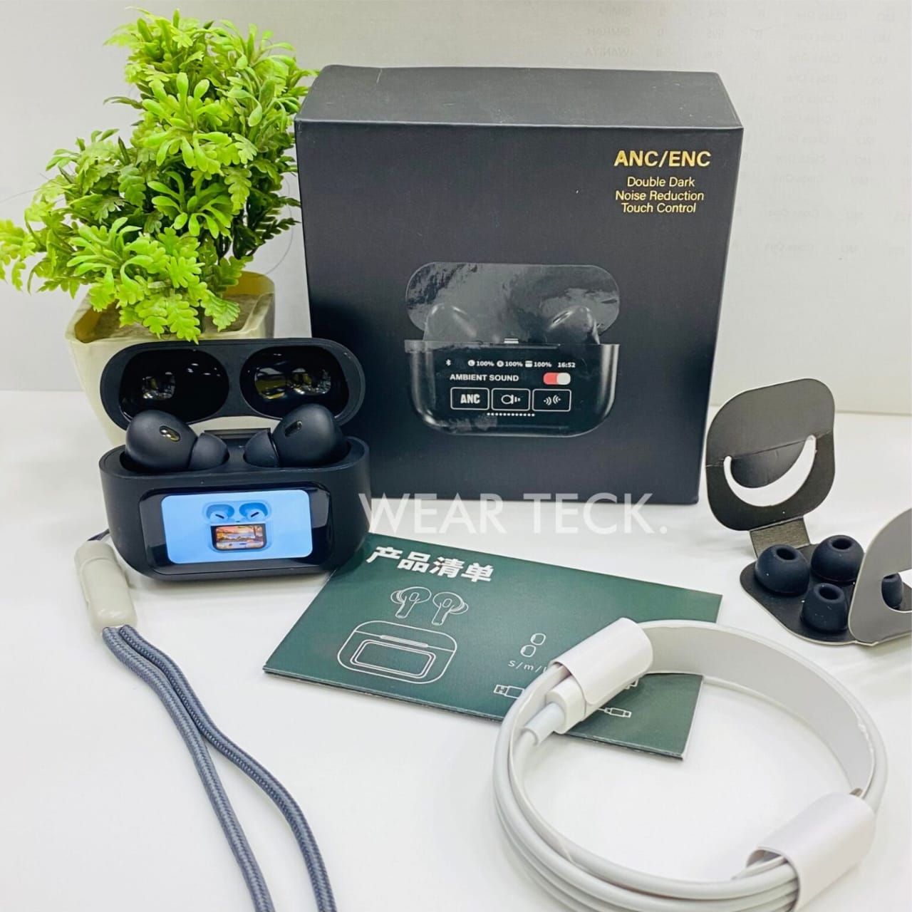 A9 Pro Wireless Earbuds with ANC/ENC Noise Reduction and Touch Controls