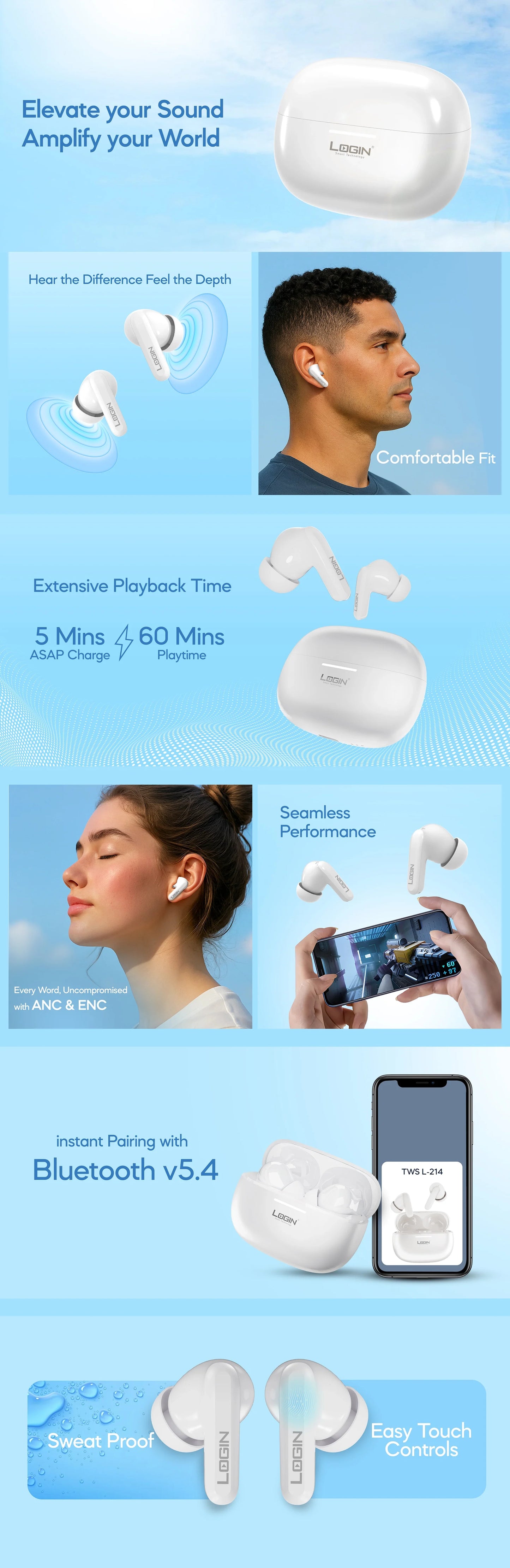 Login L-214 Earbuds