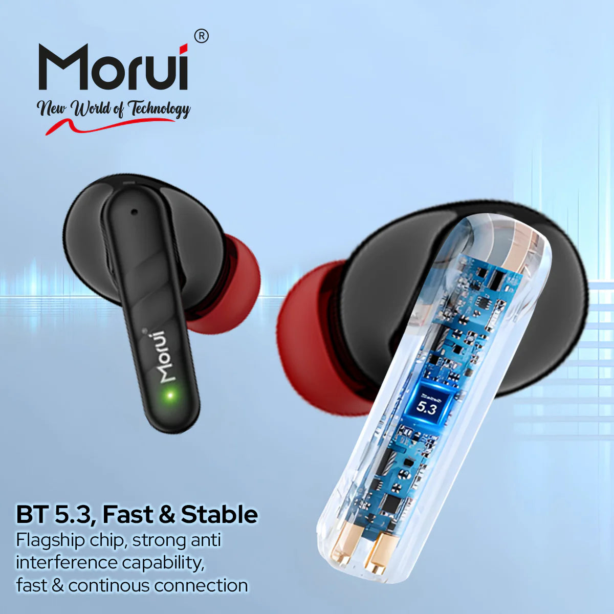 Morui MB-H3 Berlín Wireless Earbuds With ANC & ENC Dual Mic 5.3 Version