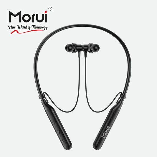 Morui ME06 Neckband Wireless Stereo Bluetooth 5.3 Headphones | Voice Changer Earbuds | Gaming Headset | 20 Hours Charging Backup