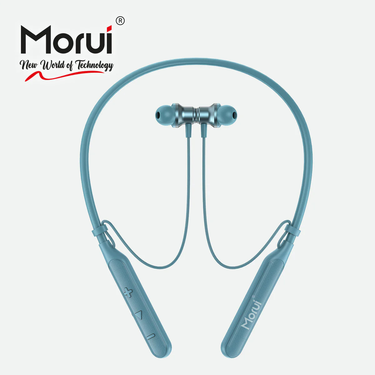 Morui ME06 Neckband Wireless Stereo Bluetooth 5.3 Headphones | Voice Changer Earbuds | Gaming Headset | 20 Hours Charging Backup