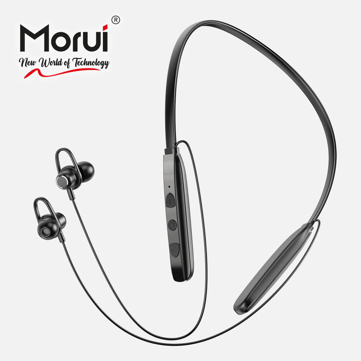 Morui ME07 Neckband Wireless Stereo Bluetooth 5.3 Headphones | Voice Changer Earbuds | Gaming Headset | 30 Hours Battery Backup With Magnet Touch ON & OFF Sale