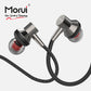 Morui MH09 Silver High-End Dynamic Wired In-Ear Earphones with Deep Bass, Built-in Microphone, and Comfortable Lightweight Design for Music, Gaming, and Calls
