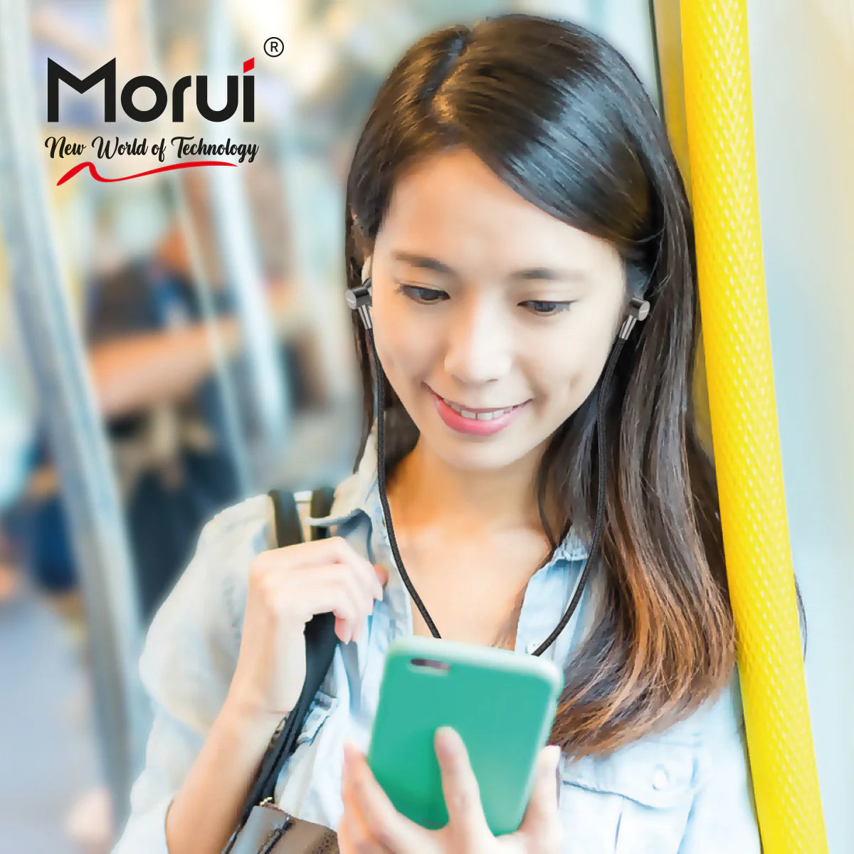 Morui MH09 Silver High-End Dynamic Wired In-Ear Earphones with Deep Bass, Built-in Microphone, and Comfortable Lightweight Design for Music, Gaming, and Calls