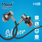 Morui MH09 Silver High-End Dynamic Wired In-Ear Earphones with Deep Bass, Built-in Microphone, and Comfortable Lightweight Design for Music, Gaming, and Calls