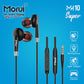 Morui MH10 Super Dynamic In-Ear Earphones with 3.5mm Plug, High-Definition Sound, and Multi-Function Remote Control