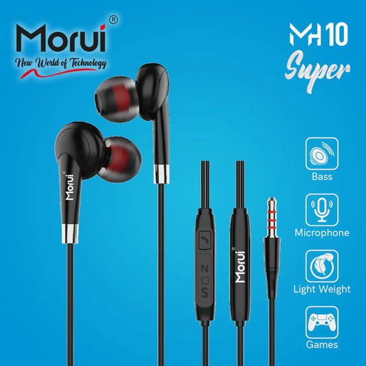 Morui MH10 Super Dynamic In-Ear Earphones with 3.5mm Plug, High-Definition Sound, and Multi-Function Remote Control