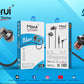Morui MH09 Silver High-End Dynamic Wired In-Ear Earphones with Deep Bass, Built-in Microphone, and Comfortable Lightweight Design for Music, Gaming, and Calls