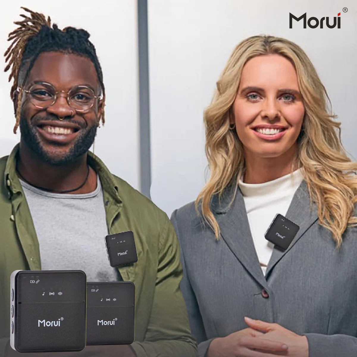 Morui GM-X8 4-in-1 Wireless Microphone with Noise Cancellation – Premium Audio for Content Creators and Speakers