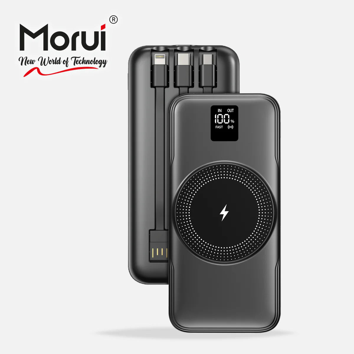 Super Fast Wireless Power Bank 20000mAh 22.5W LED Display High Quality Li-Polimer - MORUI MW-20PD