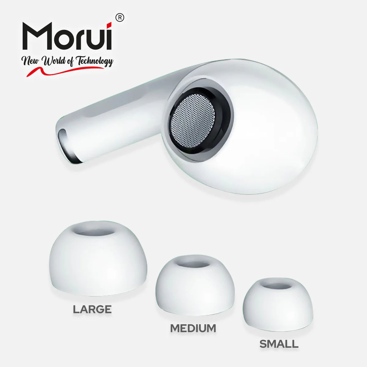 Morui MPODS PRO 2 Buzzer & ANC Wireless Earbud 5.3 BT Version 550 mAh Charging Box