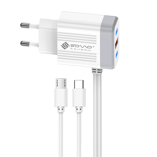 Sovo SG-101 Combo Charger | 12W Smart Auto ID Fast Charger