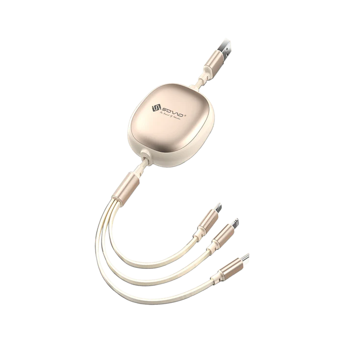 Sovo SC-118 5-in-1 100W Fast Charging Data Cable | Micro USB, Type-C & iOS