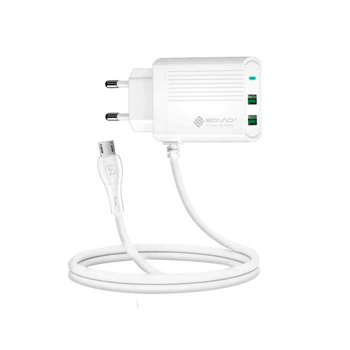 Sovo SG-220 12W REVO Dual USB Charger with Built-In Cable