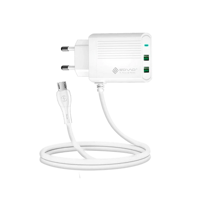 Sovo SG-220 12W REVO Dual USB Charger with Built-In Cable