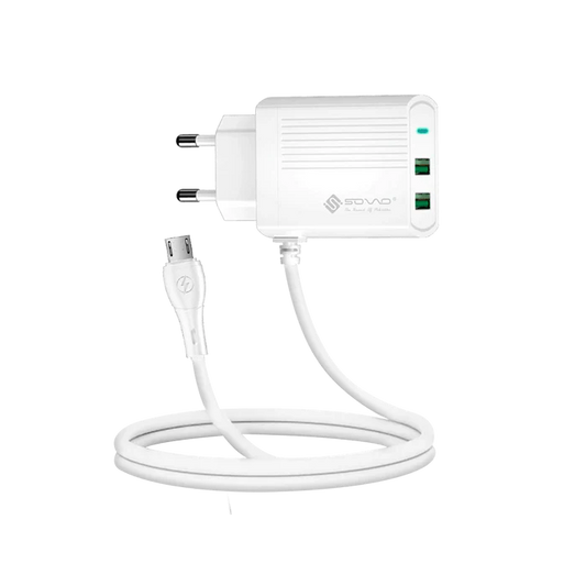 Sovo SG-220 12W REVO Dual USB Charger with Built-In Cable