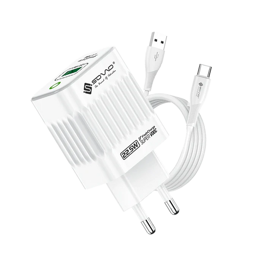 Sovo SG-240 22.5W Fast Charger with Type-C Cable | Super Fast Charging