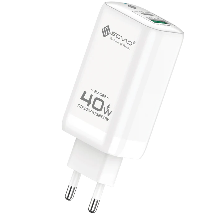 Sovo SG-250 40W Super Fast Charger | PD & USB Dual Port Charger