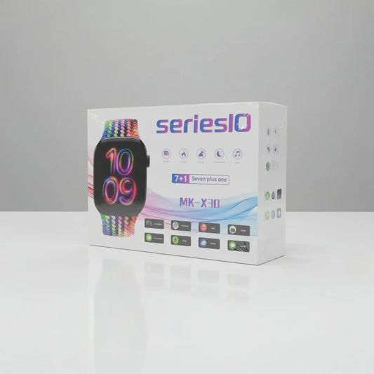 Series 10 MK-X30 Smart Watch (7+1 Bundle) – 7 Interchangeable Straps & Wireless Charger | Premium Smartwear