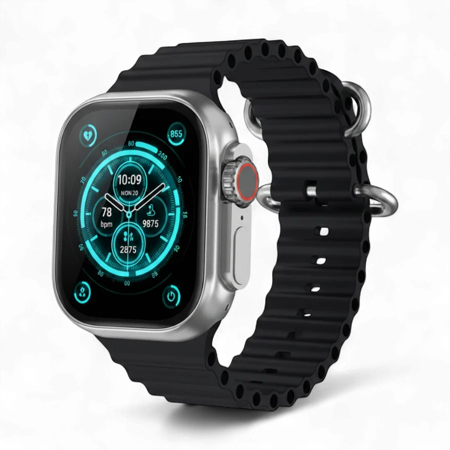 Winmax U909B Ultra Smart Watch 9-in-1 Combo Pack – 2.1″ Full Screen, Health & Fitness Tracker