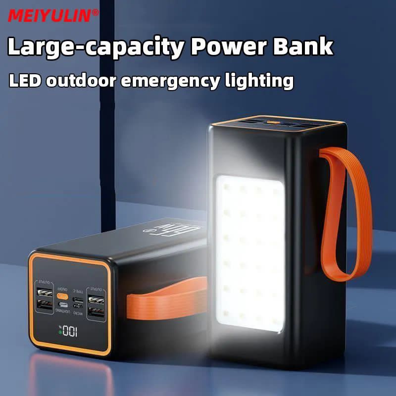 Professional 70,000mAh Multipurpose Power Bank – 22.5W Fast Charging, PD 20W, LED Emergency Light, Type-C/Micro/Lightning Input