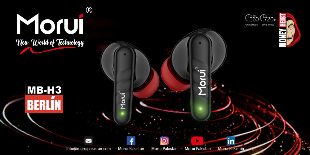 Morui MB-H3 Berlín Wireless Earbuds With ANC & ENC Dual Mic 5.3 Version