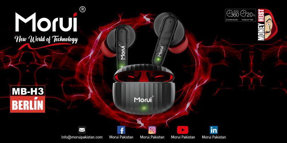 Morui MB-H3 Berlín Wireless Earbuds With ANC & ENC Dual Mic 5.3 Version
