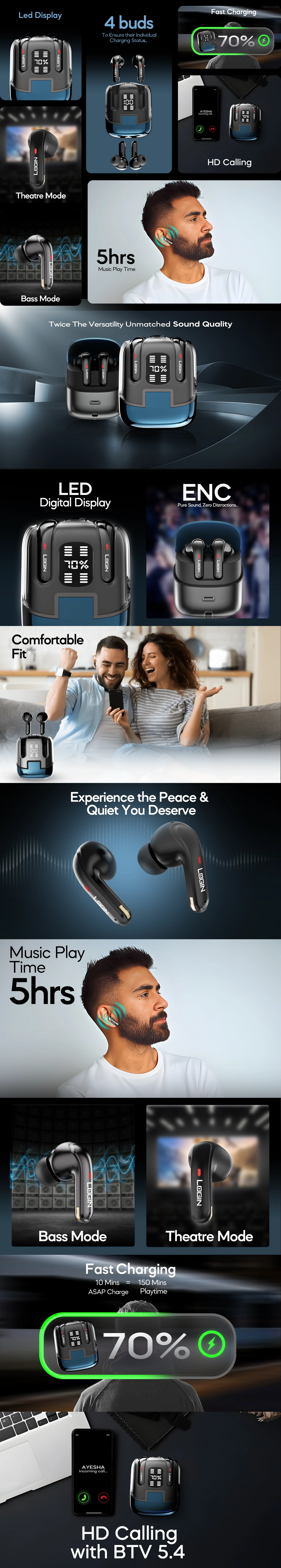 Login L-215 Dual Earbuds