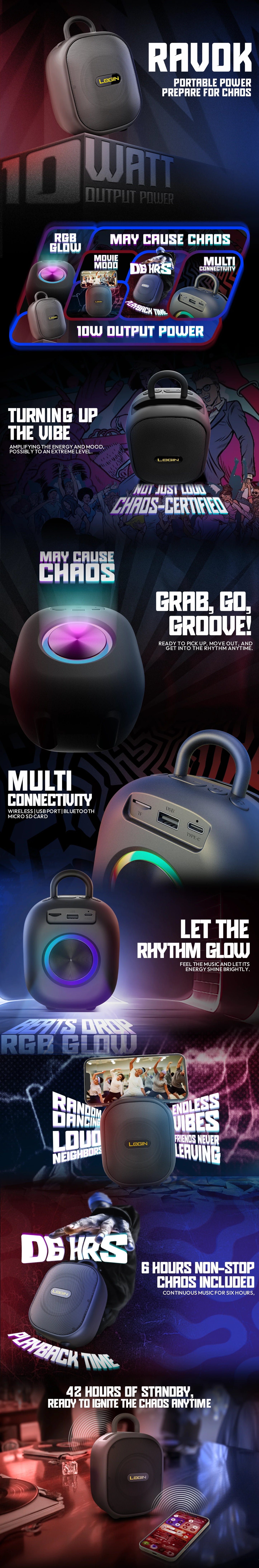 Login L-273 Ravok Portable Wireless Speaker