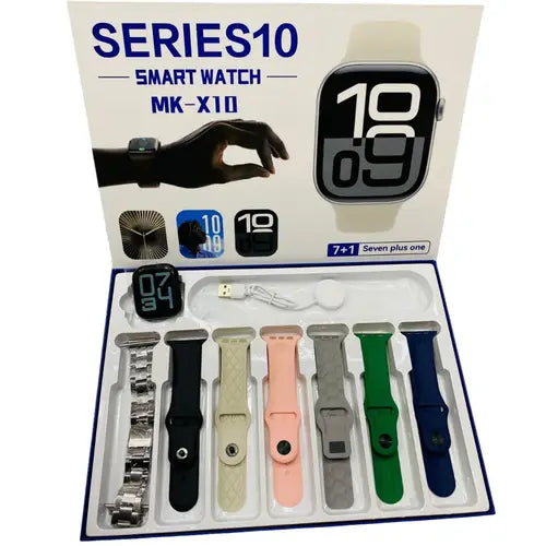 MK-X10 Series 10 (7+1) Smart Watch – Bluetooth Calling, 49mm Big Display & 7 Straps