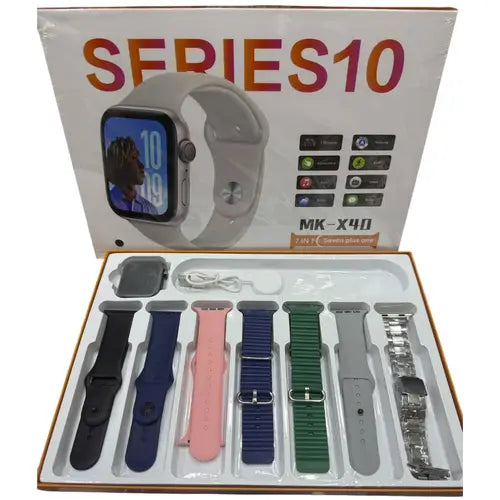 MK-X40 (7-in-1) Series 10 Smart Watch – HD Display, Multi-Sport & Health Tracker | Stylish Wearable Tech