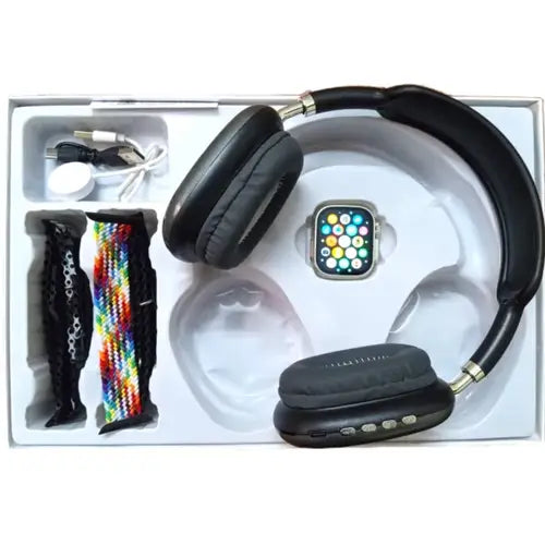 P9 Ultra 2 Smart Watch Combo With Headphones – Bluetooth Calling, Health Tracker & Wireless Audio