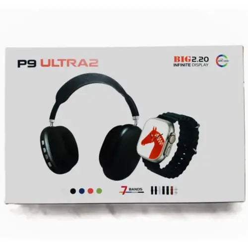 P9 Ultra 2 Smart Watch Combo With Headphones – Bluetooth Calling, Health Tracker & Wireless Audio