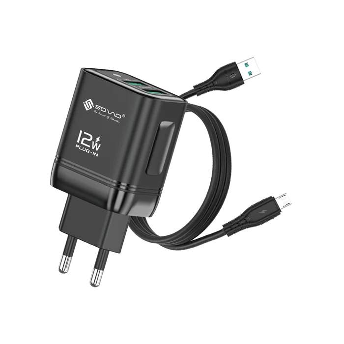 Sovo SG-206 12W Charger with Cable | Smart 2.4A Fast Charging