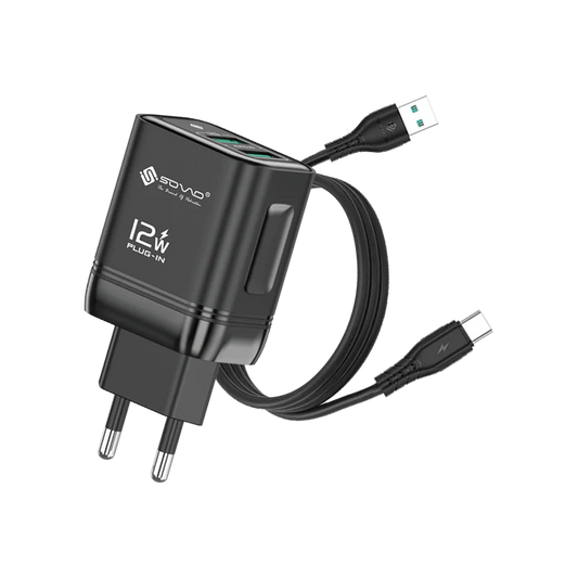 Sovo SG-206 12W Charger with Cable | Smart 2.4A Fast Charging